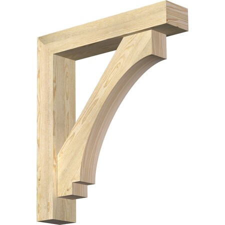 Ekena Millwork Imperial Block Rough Sawn Bracket w/ Offset Brace, Douglas Fir, 6"W x 30"D x 34"H BKT0604X30X34IMP05RDF